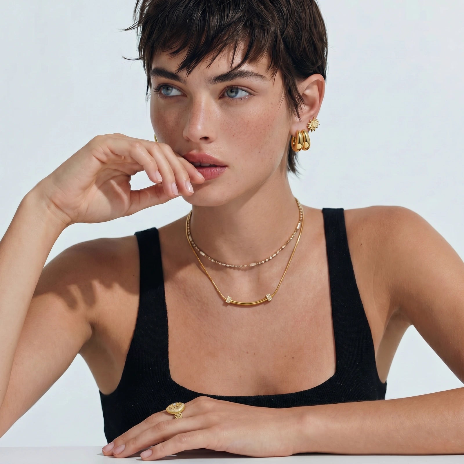 Collar de Barra Curva Brillante