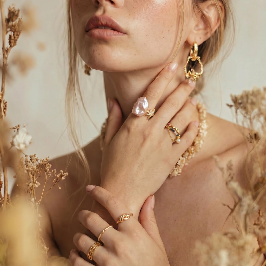 Anillo Sueños de Perlas Estrelladas